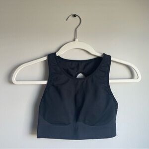 Nike Women’s Black Sports Bra with Keyhole Back and High Neck, Size Small